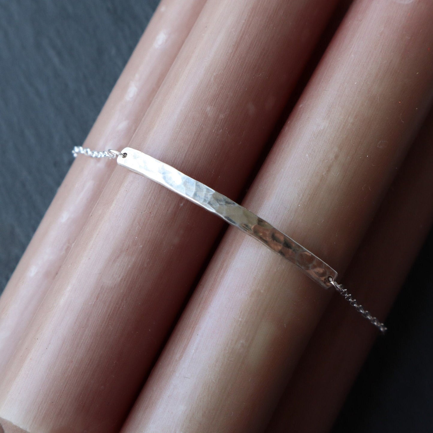 Textured Bar Bracelet Sterling Silver