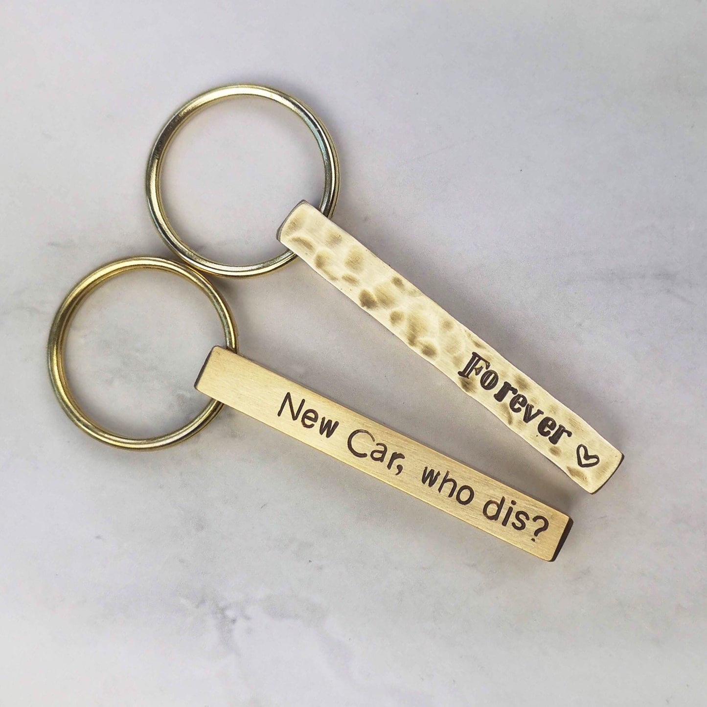 Textured Square Bar Key Ring