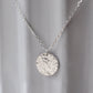 The ZEUS Necklace - Hammered Disc Necklace Sterling Silver