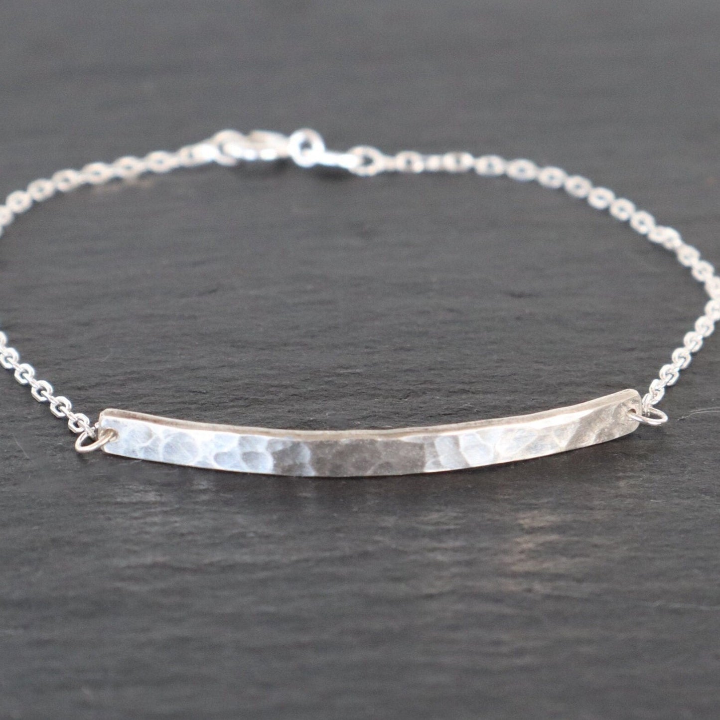 Textured Bar Bracelet Sterling Silver