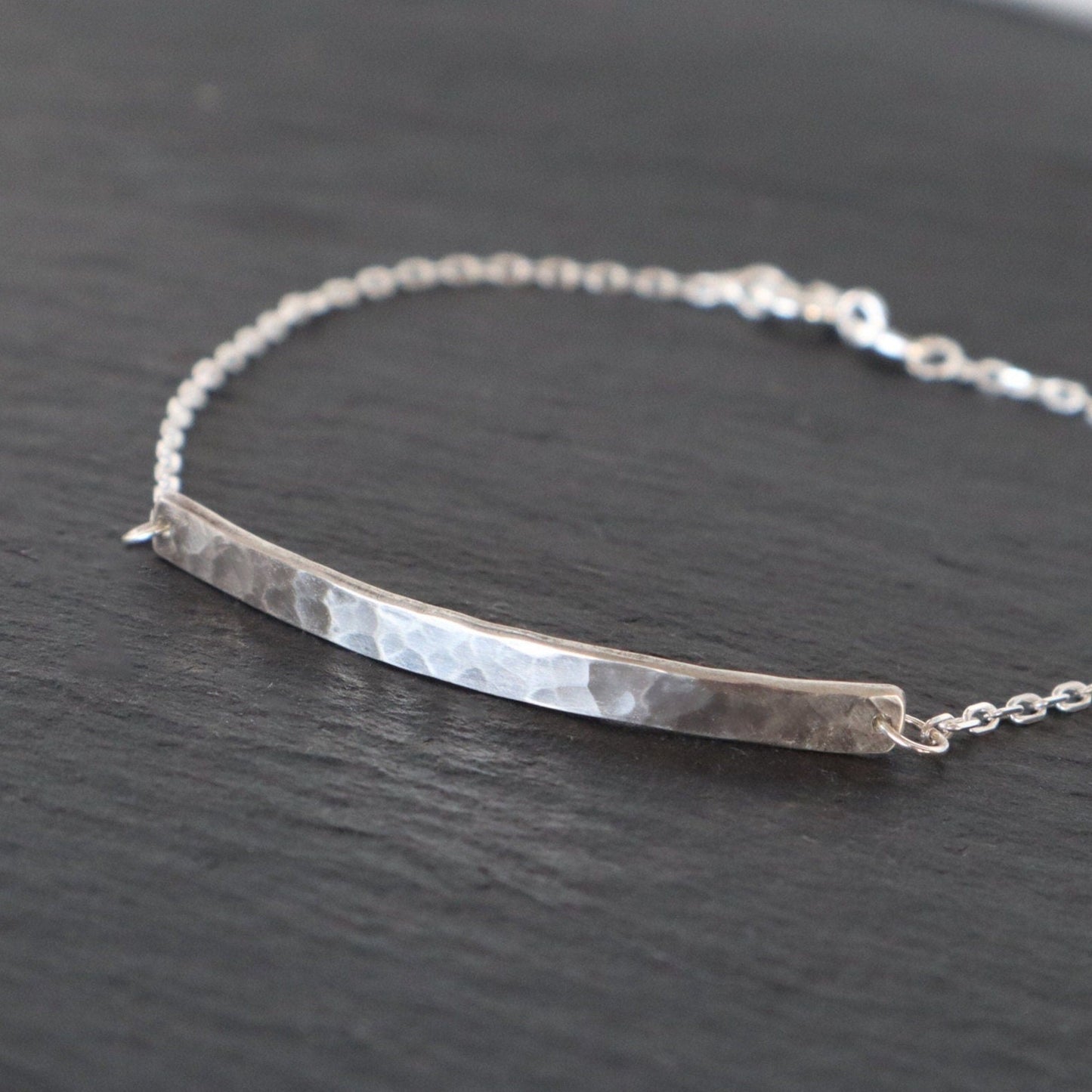 Textured Bar Bracelet Sterling Silver