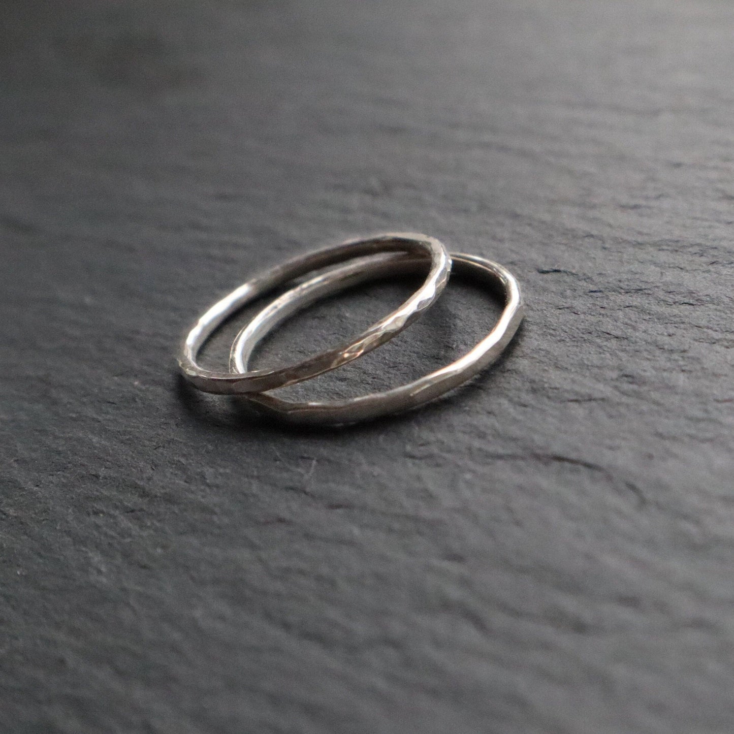 Textured Stacker Rings, Set of Two Rings